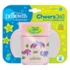 森林樂園 360 度連蓋防漏雙柄學習杯 7oz - 粉紅