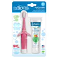 幼兒牙膏 (啤梨蘋果) 及小象軟毛牙刷套裝 - 粉紅