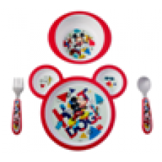 ４件餐具套裝 (分隔碟+餐碗+叉匙)  - Mickey 米奇