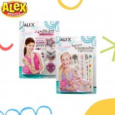 Alex Brands - 閃亮紋身貼紙 - 粉紅 + 紋身貼紙 - 水彩色系