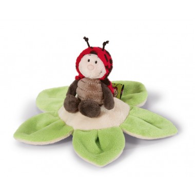 NICI Ladybird 10cm on flower cushion