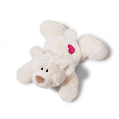 NICI Love Bear White with Heart Lying 20cm