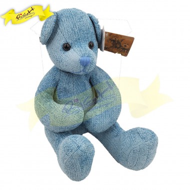 Color Rich - Chenille Knitted Teddy Bear Baby Blue